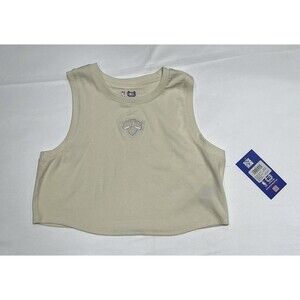 New York Knicks Crop Top Womens XL Cream NWT Embroidered Logo NBA Basketball
